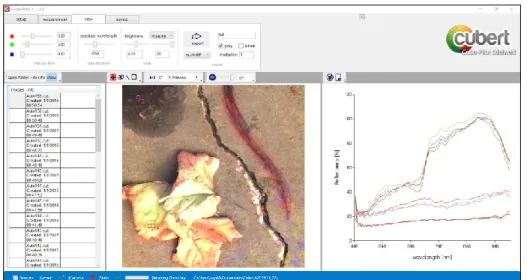Figure 4. Cube pilot application to visualize and extract the hyperspectral data.  