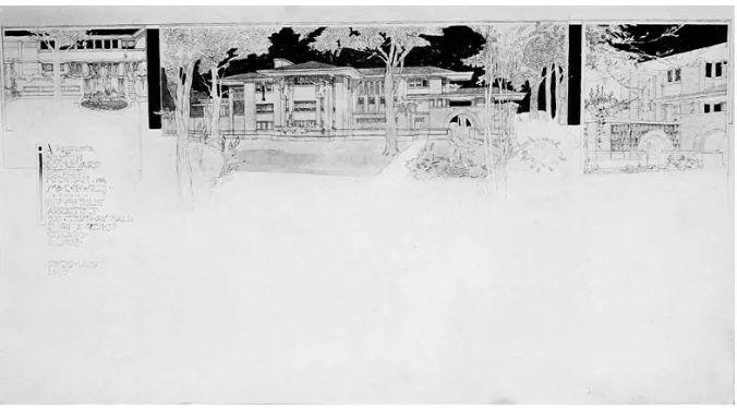 Figure 2. Marion Mahoney:  exhibitionWillis Residence rendering, published inBook of the twenty-fourth annual , 1911  (copyright material is reproduced with a permission of The Art Institute  of Chicago,All Rights Reserved) 