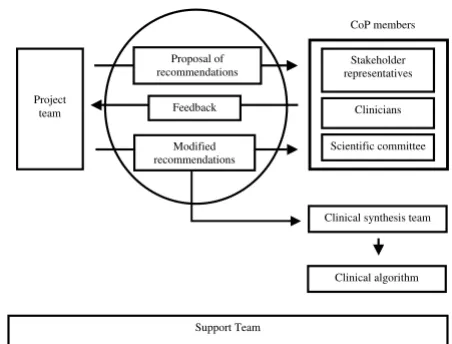 Figure 1The organization of the CLIP guideline development processThe organization of the CLIP guideline development process.