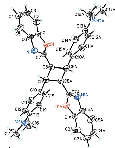 Figure 1The molecular structure of (I), with 30% probability displacement