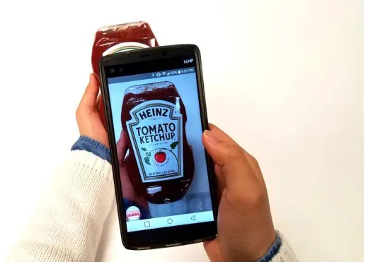 Figure 1. Heinz Ketchup Augmented Reality Activity through Blippar Application.  