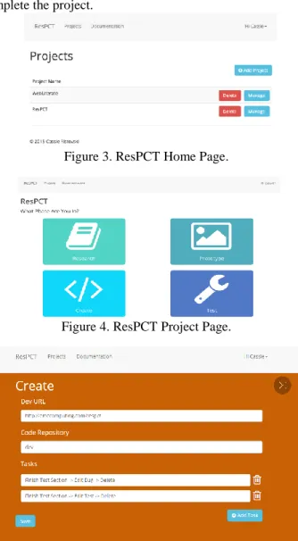 Figure 3. ResPCT Home Page. 
