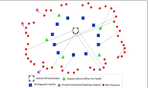 Figure 3 Network of advice-seeking for difficult to diagnose cases of TB among BHU physicians.