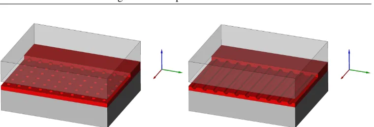 Figure 3.3: Highly conductive interfaces of the pore-type with spherical voids (left) andtubular voids (right)