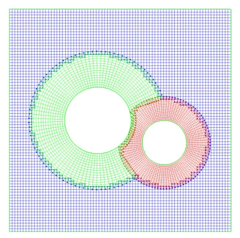 Figure 1: A simple overset composite grid where the hole points are blanked.