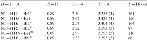 Table 1Hydrogen-bond geometry (A˚ , �).
