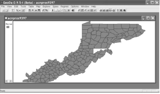 Figure 1. The opening screen with menu items and toolbar buttons.