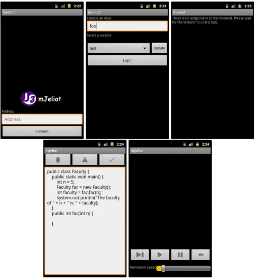 Figure 6.3: The mJeliot Android client