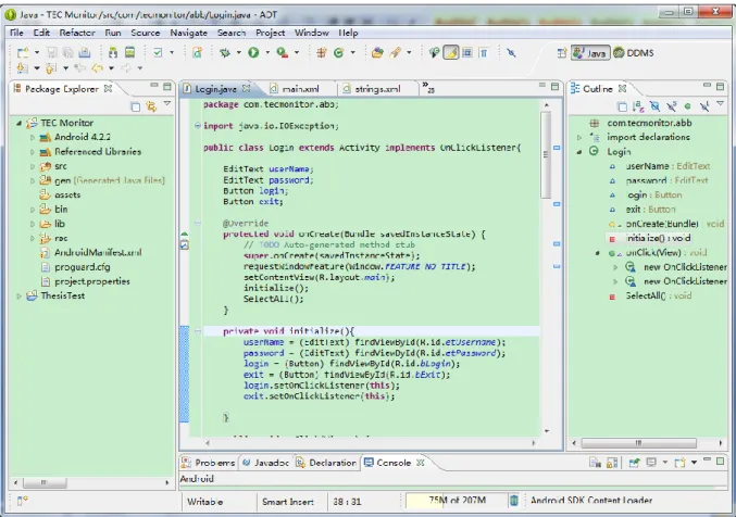 Figure 1: A screenshot of Android software development kit 