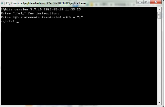 Figure 2: A screenshot of SQLite3 command line interface (window operating system) 