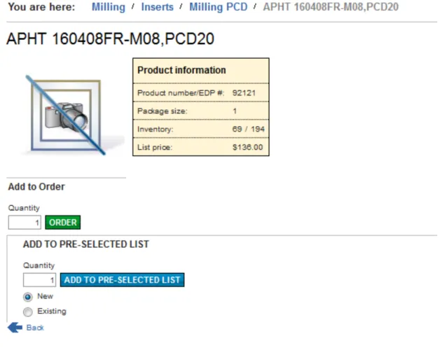 Figure	  12	  –	  Product	  Image	  Page	  