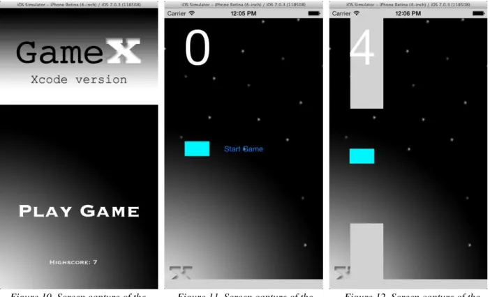 Figure 10. Screen capture of the  menu view. 