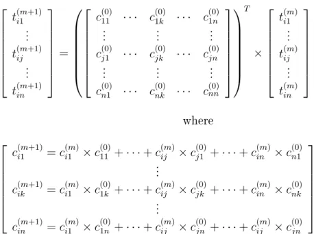 Figure 3.6: Matrix representation of trust network in EigenTrust