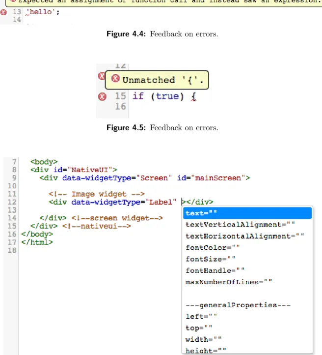 Figure 4.4: Feedback on errors.