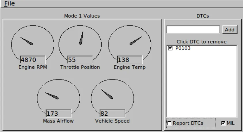 Figure 3.3: The user interface of the OBDSim