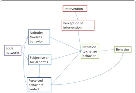Figure 1 Possible paths by which social networks might affect uptake of feedback report