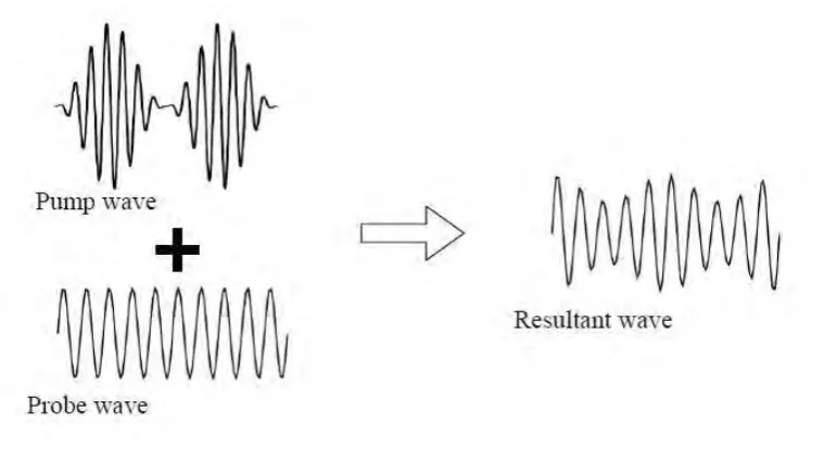 Figure 2.4: Schematic figure of cross modulation between pump wave and probe wave. 