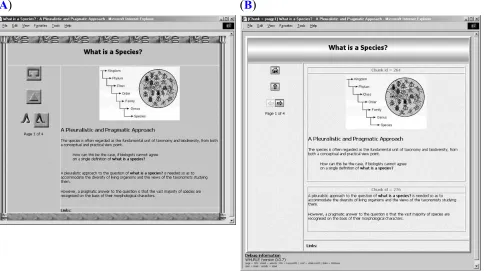 Figure 4. A virtual document consisting of two chunks, rendered using two different skins (Aand B)