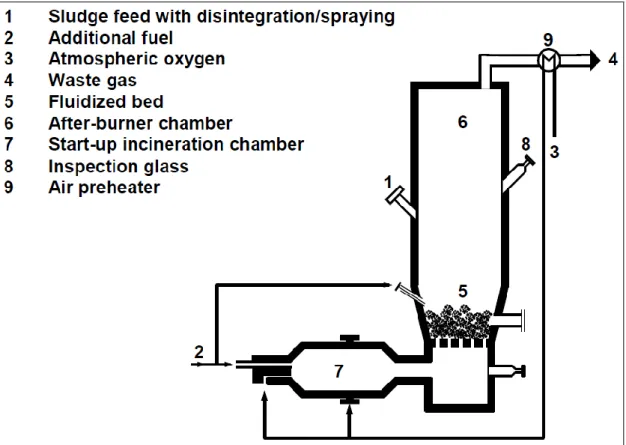 Figure 3: Schematic of a Fluidized Bed Incinerator  
