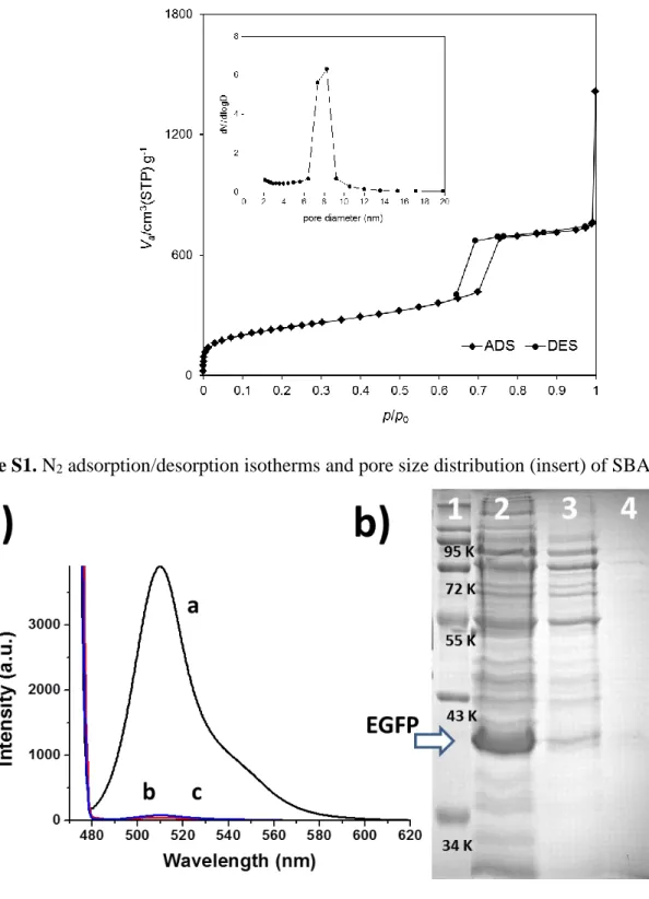 Figure S1. N 2  adsorption/desorption isotherms and pore size distribution (insert) of SBA-15