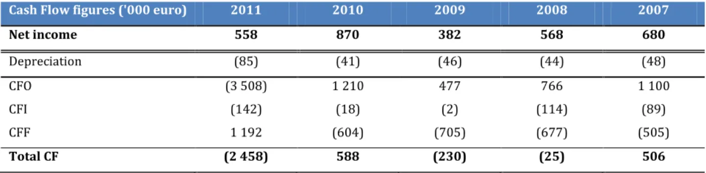 Figure 7. Cash flow development 
