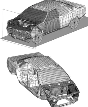 Figure 4-1: Crash (a) and Modal Analysis showing 1 st  torsional mode(b)