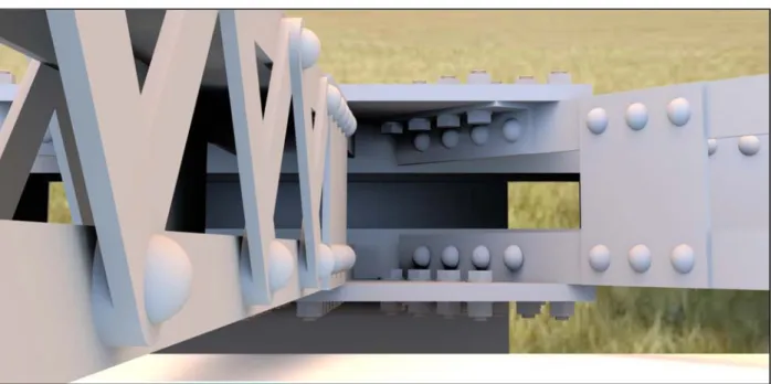 Figure 27: Gusset Plate Plan Rendering – Hex Head Bolts with Hex Nut 