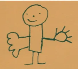 Fig. 5  after finger-based training for numerical abilityDrawing of a pupil clearly showing five finger/digits on the right 