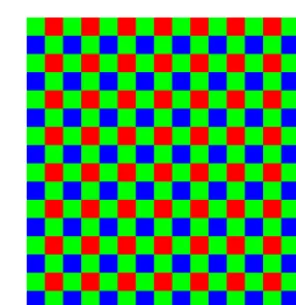 Figure 1. Bayer grid (twice as many green pixels than red or bluepixels) (Sakamoto et al., 1998).