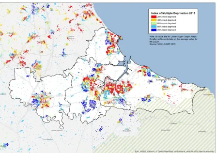 Figure 4.4. Map of socioeconomic deprivation in Tees Valley 