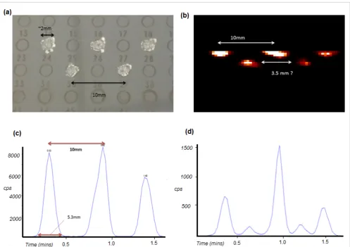 Figure 5. MAIV-MS images recorded using the 2 mm sampling cone extended 2 mm towards the sample surface with the modified pumping regime