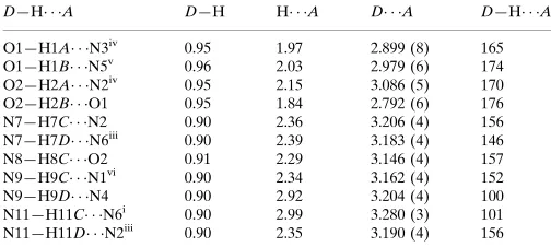 Table 2Hydrogen-bond geometry (A˚ , �).