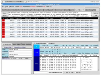 Figure 9.Figure 9.  Sguil Console: Samba Attack Alert.Figure 9. Sguil Console: Samba Attack Alert