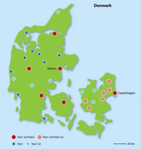 Figure 4    Location of Institutions Offering Part I and Part II of the Training  Program, 1980-2004 