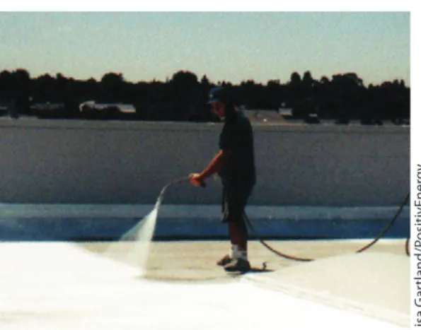 Figure 7:  Cool Coating Being Sprayed  onto a Rooftop 