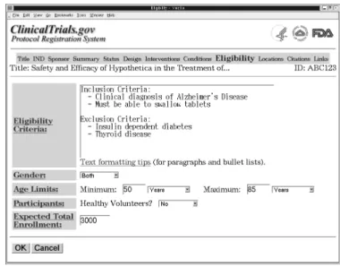 Figure 3 -  Editing Screen Example