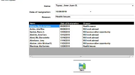 Figure 4: Employee Information Attrition Update  