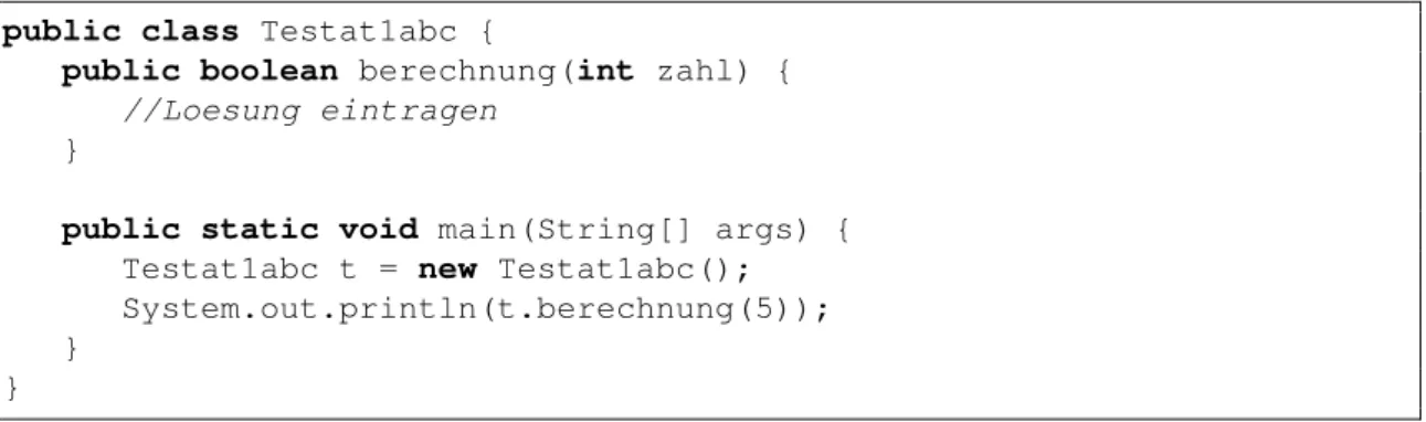 Figure 2.2: A NAC for a static check. This NAC ensures that the checked solutions contains a method named “berechung” that takes an Integer as parameter and returns a boolean value.