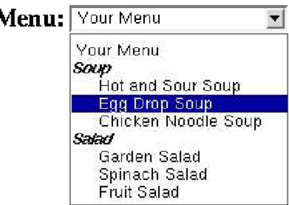 Figure 8.7: Menu Option Grouping