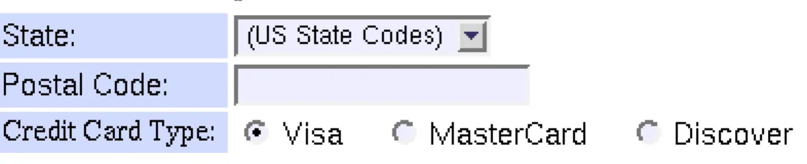Figure 8.11: Table-formatted Form