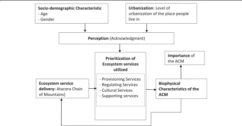 Fig. 1 Conceptual framework on the link between socio-demographic factors, ecosystem services perception and the ACM