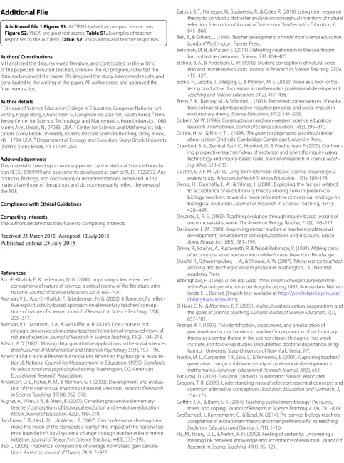 Figure S2. VNOS pre-post test scores. Table S1. Examples of teacher responses to the ACORNS