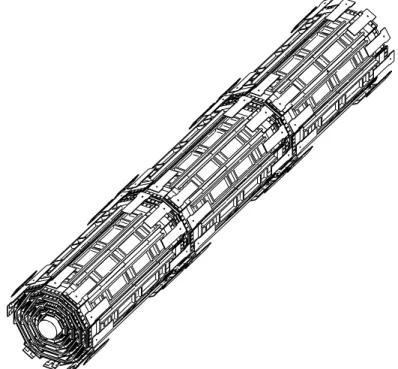 Figure 1.4: Final SVXII assembly with the silicon detectors mounted on the three barrels.