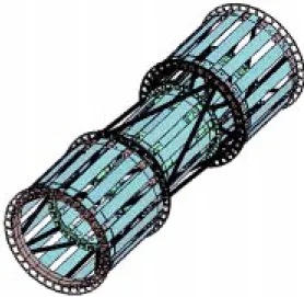 Figure 1.6: Overall ISL assembly. The readout modules are installed on a carbon ber structure also containing the SVXII detector.