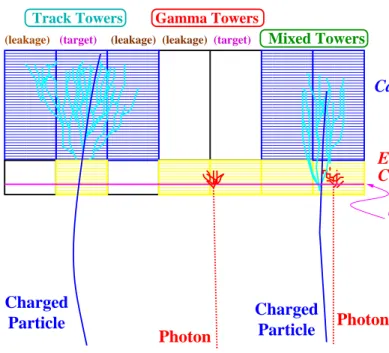 Figure 3.8: Graphic summary of tower classication. Both target and leakage track, gamma and mixed towers are shown.