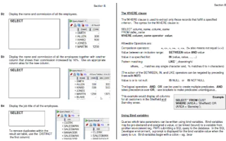 Fig. 1. SQL exercises from the Workbook
