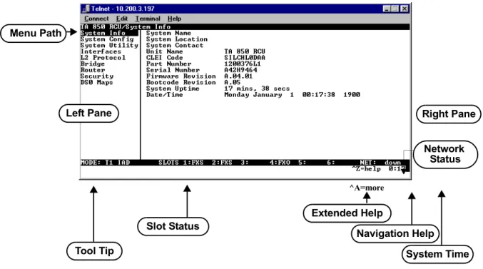 Figure 1.  Top-Level Terminal Menu Window