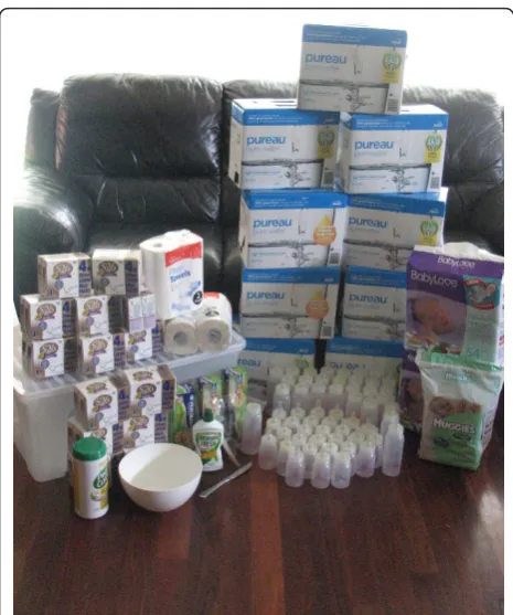 Figure 2 Emergency supplies required to fully formula feedusing ready-to-use infant formula.