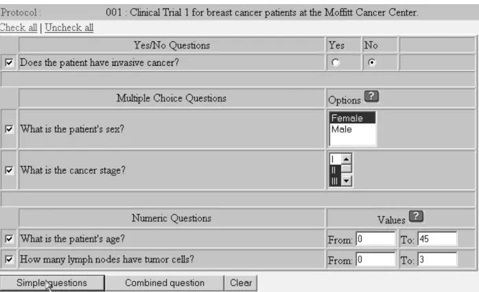 Figure 18: Choosing tests and question types.