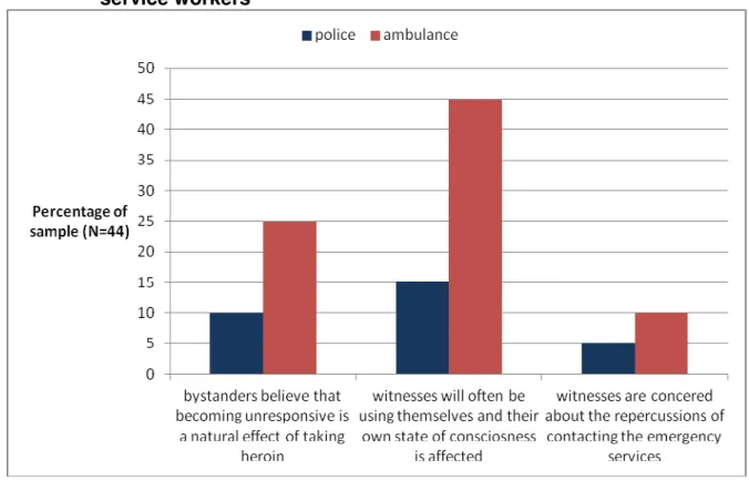 Figure 8.  Why bystanders delay calling an ambulance according the emergency  service workers 
